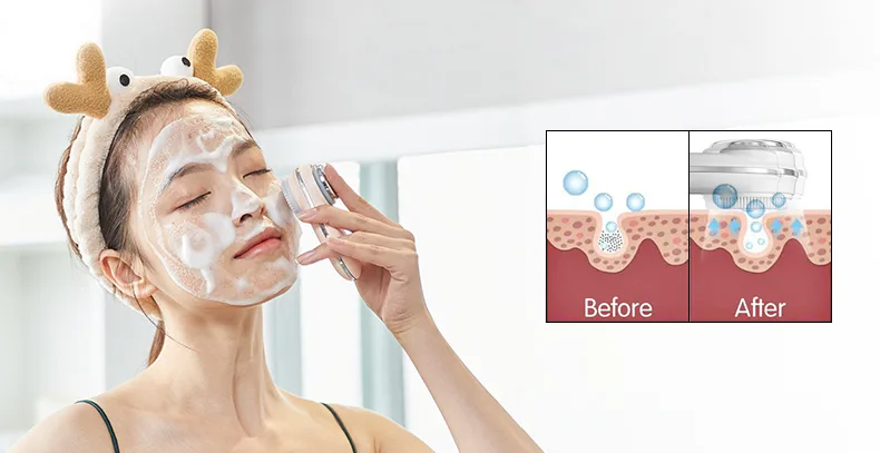 sonic vibration + food grade soft silicone bristles